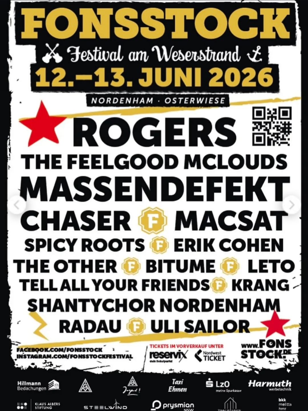 Event poster for Fonsstock Festival on 13. Juni